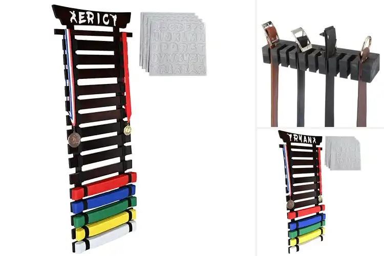 Detailed view of Best Pine Wood Belt Racks: Display Your Martial Arts Belts